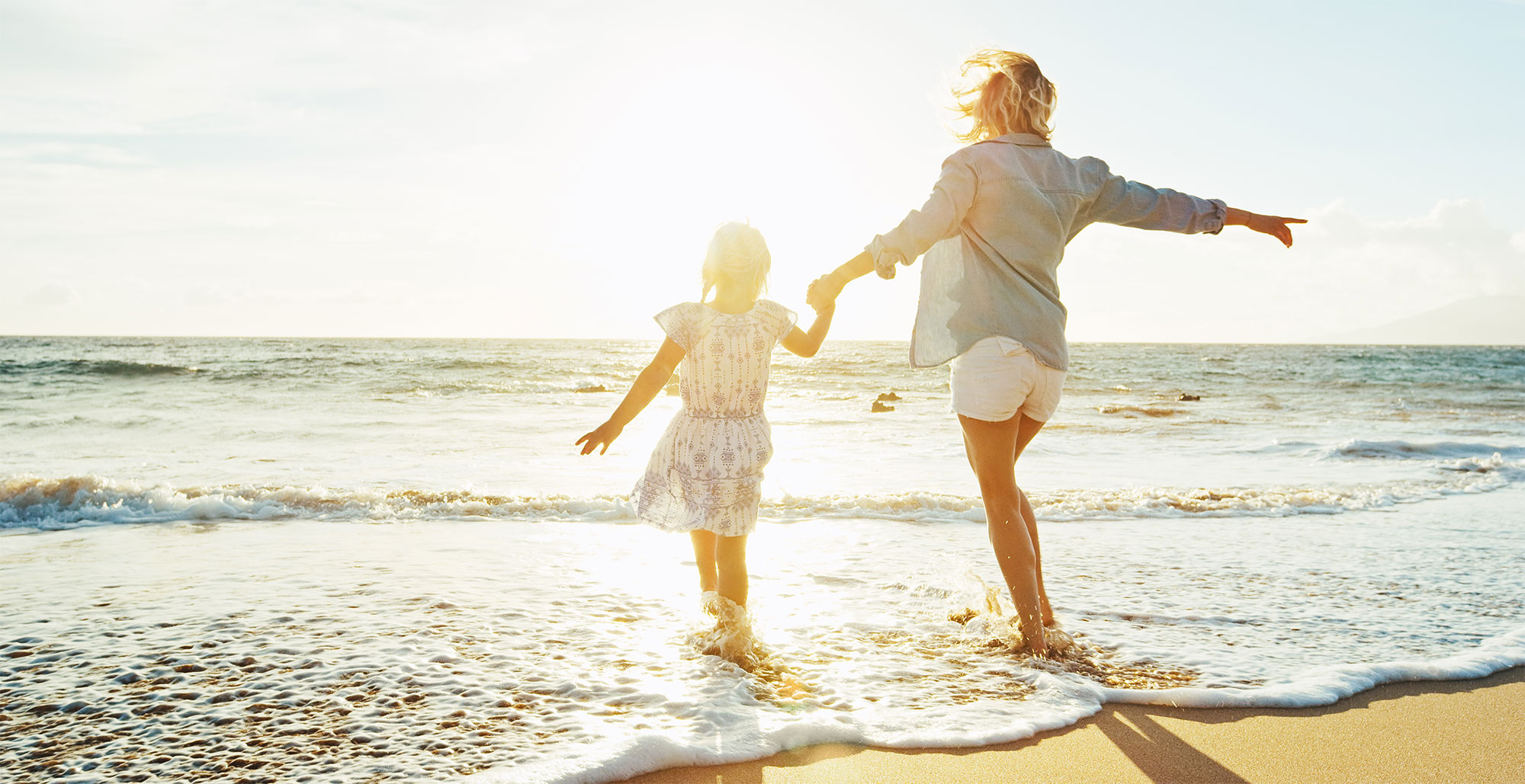 Mother and Daughter on the Beach